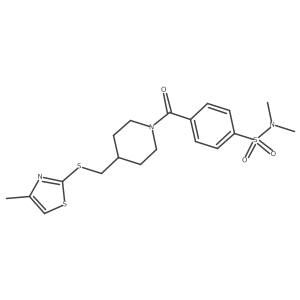 N,N-dimethyl-4-(4-(((4-methylthiazol-2-yl)thio)methyl)piperidine-1-carbonyl)benzenesulfonamide Structure