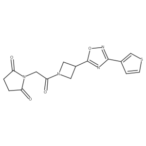 1-(2-Oxo-2-(3-(3-(thiophen-3-yl)-1,2,4-oxadiazol-5-yl)azetidin-1-yl)ethyl)pyrrolidine-2,5-dione Structure