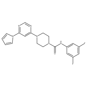 4-(6-(1H-pyrrol-1-yl)pyrimidin-4-yl)-N-(3,5-difluorophenyl)piperazine-1-carboxamide Structure