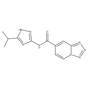 N-[3-(propan-2-yl)-1H-1,2,4-triazol-5-yl]tetrazolo[1,5-a]pyridine-7-carboxamide结构式