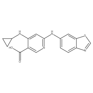 6-(Benzo[d]thiazol-6-ylamino)-4-(cyclopropylamino)nicotinic acid Structure
