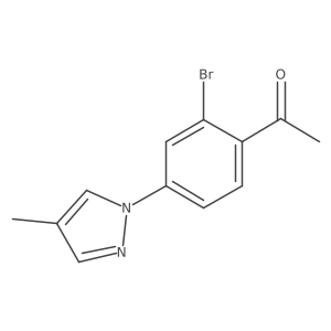 1-[2-bromo-4-(4-methyl-1H-pyrazol-1-yl)phenyl]ethan-1-one Structure