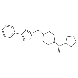 1-(Cyclopentylcarbonyl)-4-[(3-phenyl-1,2,4-oxadiazol-5-yl)methyl]piperidine结构式