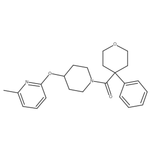 (4-((6-methylpyridin-2-yl)oxy)piperidin-1-yl)(4-phenyltetrahydro-2H-pyran-4-yl)methanone Structure