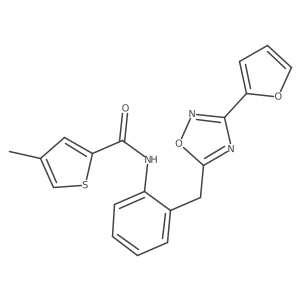 N-(2-((3-(furan-2-yl)-1,2,4-oxadiazol-5-yl)methyl)phenyl)-4-methylthiophene-2-carboxamide Structure