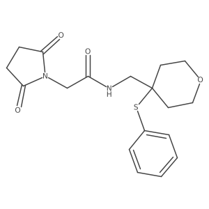 2-(2,5-dioxopyrrolidin-1-yl)-N-((4-(phenylthio)tetrahydro-2H-pyran-4-yl)methyl)acetamide Structure