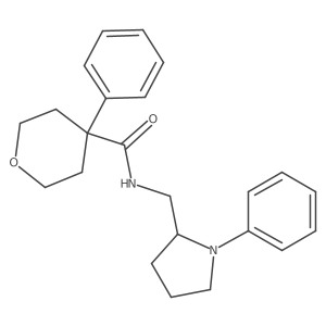4-Phenyl-N-[(1-phenylpyrrolidin-2-yl)methyl]oxane-4-carboxamide Structure
