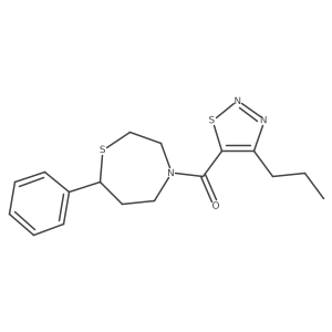 (7-Phenyl-1,4-thiazepan-4-yl)(4-propyl-1,2,3-thiadiazol-5-yl)methanone结构式