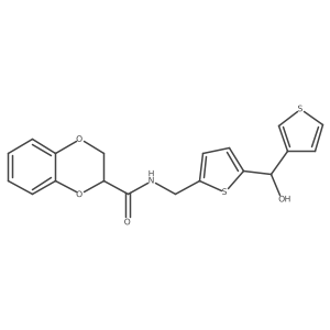 N-((5-(hydroxy(thiophen-3-yl)methyl)thiophen-2-yl)methyl)-2,3-dihydrobenzo[b][1,4]dioxine-2-carboxamide结构式