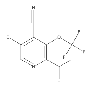 4-Cyano-2-(difluoromethyl)-5-hydroxy-3-(trifluoromethoxy)pyridine结构式