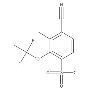 4-Cyano-3-methyl-2-(trifluoromethoxy)benzene-1-sulfonyl chloride结构式