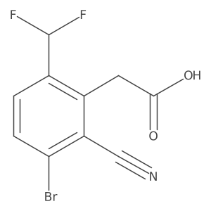 3-Bromo-2-cyano-6-(difluoromethyl)phenylacetic acid结构式