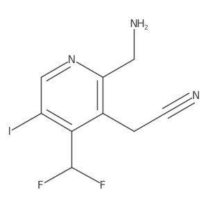 2-(Aminomethyl)-4-(difluoromethyl)-5-iodopyridine-3-acetonitrile结构式