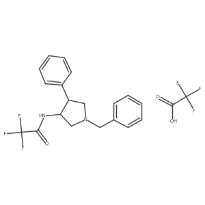 N-[(3S,4R)-1-Benzyl-4-phenylpyrrolidin-3-yl]-2,2,2-trifluoroacetamide, trifluoroacetic acid Structure