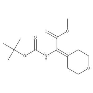 Methyl 2-((tert-butoxycarbonyl)amino)-2-(dihydro-2H-pyran-4(3H)-ylidene)acetate结构式
