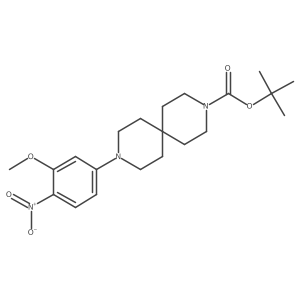 Tert-butyl 9-(3-methoxy-4-nitrophenyl)-3,9-diazaspiro[5.5]undecane-3-carboxylate结构式