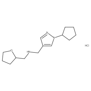 1-(1-cyclopentyl-1H-pyrazol-4-yl)-N-(tetrahydrofuran-2-ylmethyl)methanamine Structure