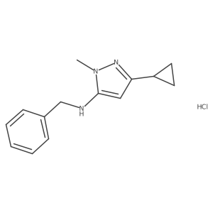 N-benzyl-5-cyclopropyl-2-methylpyrazol-3-amine;hydrochloride结构式