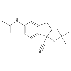 N-(1-Cyano-1-((trimethylsilyl)oxy)-2,3-dihydro-1H-inden-5-yl)acetamide结构式