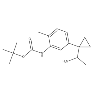 tert-butyl N-{5-[1-(1-aminoethyl)cyclopropyl]-2-methylphenyl}carbamate Structure