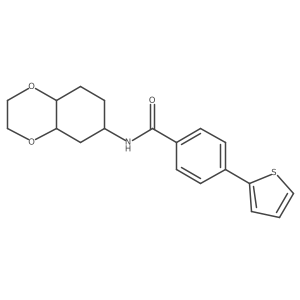 N-(octahydrobenzo[b][1,4]dioxin-6-yl)-4-(thiophen-2-yl)benzamide结构式