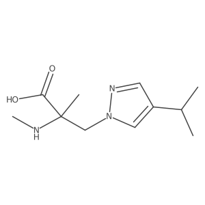 2-methyl-2-(methylamino)-3-[4-(propan-2-yl)-1H-pyrazol-1-yl]propanoic acid结构式