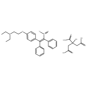 1-(p-(2-(Diethylamino)ethoxy)phenyl)-1,2-diphenyl-2-nitroethylene citrate, (E)-结构式