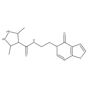 3,5-dimethyl-N-[2-(4-oxothieno[2,3-d]pyrimidin-3-yl)ethyl]pyrazolidine-4-carboxamide结构式
