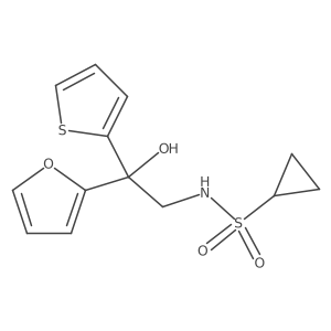 N-(2-(furan-2-yl)-2-hydroxy-2-(thiophen-2-yl)ethyl)cyclopropanesulfonamide Structure