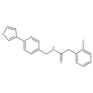 2-(2-chlorophenyl)-N-((6-(furan-3-yl)pyridin-3-yl)methyl)acetamide结构式