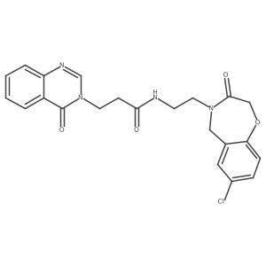 N-(2-(7-chloro-3-oxo-2,3-dihydrobenzo[f][1,4]oxazepin-4(5H)-yl)ethyl)-3-(4-oxoquinazolin-3(4H)-yl)propanamide结构式