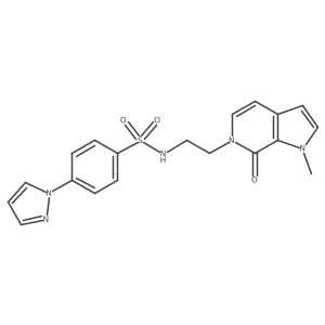 N-(2-(1-methyl-7-oxo-1H-pyrrolo[2,3-c]pyridin-6(7H)-yl)ethyl)-4-(1H-pyrazol-1-yl)benzenesulfonamide结构式