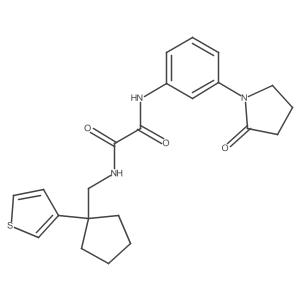 N1-(3-(2-oxopyrrolidin-1-yl)phenyl)-N2-((1-(thiophen-3-yl)cyclopentyl)methyl)oxalamide结构式