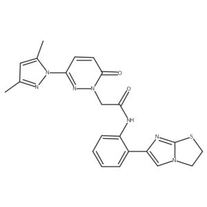 N-(2-(2,3-dihydroimidazo[2,1-b]thiazol-6-yl)phenyl)-2-(3-(3,5-dimethyl-1H-pyrazol-1-yl)-6-oxopyridazin-1(6H)-yl)acetamide结构式