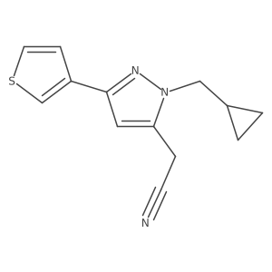 2-(1-(cyclopropylmethyl)-3-(thiophen-3-yl)-1H-pyrazol-5-yl)acetonitrile Structure