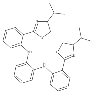N1,N2-bis(2-((R)-4-isopropyl-4,5-dihydrooxazol-2-yl)phenyl)benzene-1,2-diamine Structure