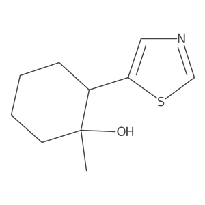 1-Methyl-2-(1,3-thiazol-5-yl)cyclohexan-1-ol结构式