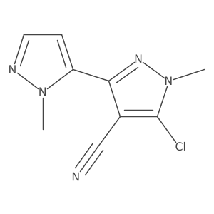5-chloro-1-methyl-3-(1-methyl-1H-pyrazol-5-yl)-1H-pyrazole-4-carbonitrile结构式