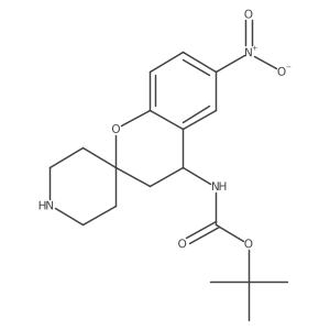 tert-butyl N-{6-nitro-3,4-dihydrospiro[1-benzopyran-2,4'-piperidine]-4-yl}carbamate Structure