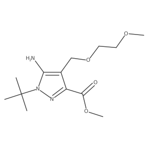 methyl 5-amino-1-tert-butyl-4-[(2-methoxyethoxy)methyl]-1H-pyrazole-3-carboxylate结构式