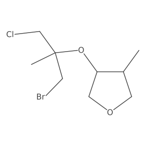 3-[(1-Bromo-3-chloro-2-methylpropan-2-yl)oxy]-4-methyloxolane Structure