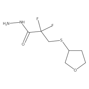 2,2-Difluoro-3-(oxolan-3-ylsulfanyl)propanehydrazide结构式