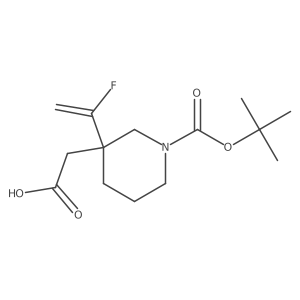 2-{1-[(Tert-butoxy)carbonyl]-3-(1-fluoroethenyl)piperidin-3-yl}acetic acid Structure