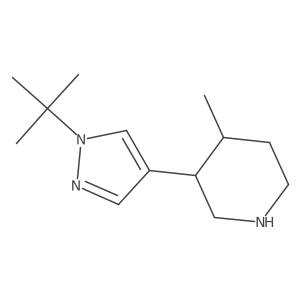 3-(1-tert-butyl-1H-pyrazol-4-yl)-4-methylpiperidine结构式