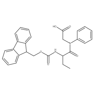 2-[(2S)-2-({[(9H-fluoren-9-yl)methoxy]carbonyl}amino)-N-phenylbutanamido]acetic acid结构式