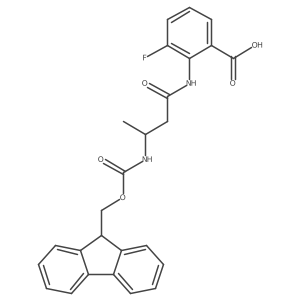 2-[(3R)-3-({[(9H-fluoren-9-yl)methoxy]carbonyl}amino)butanamido]-3-fluorobenzoic acid Structure