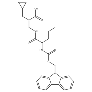 2-(cyclopropylmethyl)-3-[2-({[(9H-fluoren-9-yl)methoxy]carbonyl}amino)pentanamido]propanoic acid Structure