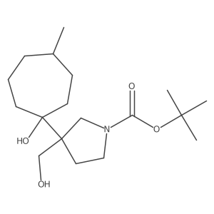 Tert-butyl 3-(1-hydroxy-4-methylcycloheptyl)-3-(hydroxymethyl)pyrrolidine-1-carboxylate结构式