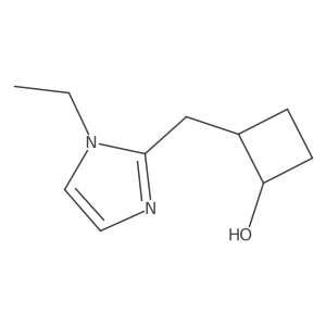 2-[(1-ethyl-1H-imidazol-2-yl)methyl]cyclobutan-1-ol Structure