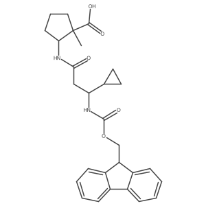 2-[3-cyclopropyl-3-({[(9H-fluoren-9-yl)methoxy]carbonyl}amino)propanamido]-1-methylcyclopentane-1-carboxylic acid Structure